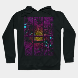 Austin, USA City Map Typography - Neon Hoodie